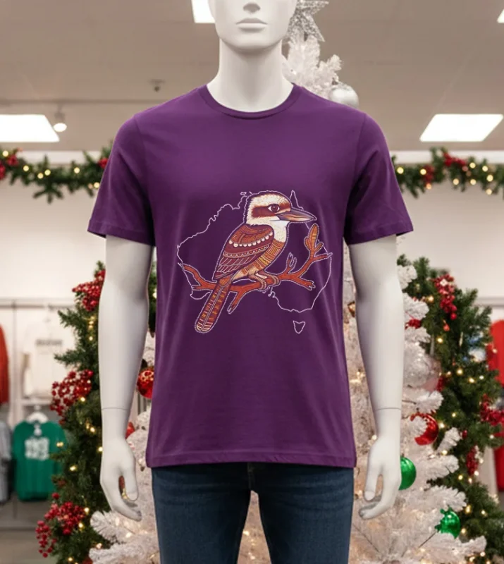 Kookaburra Boxy Laughing Joker T   Purple T Shirt