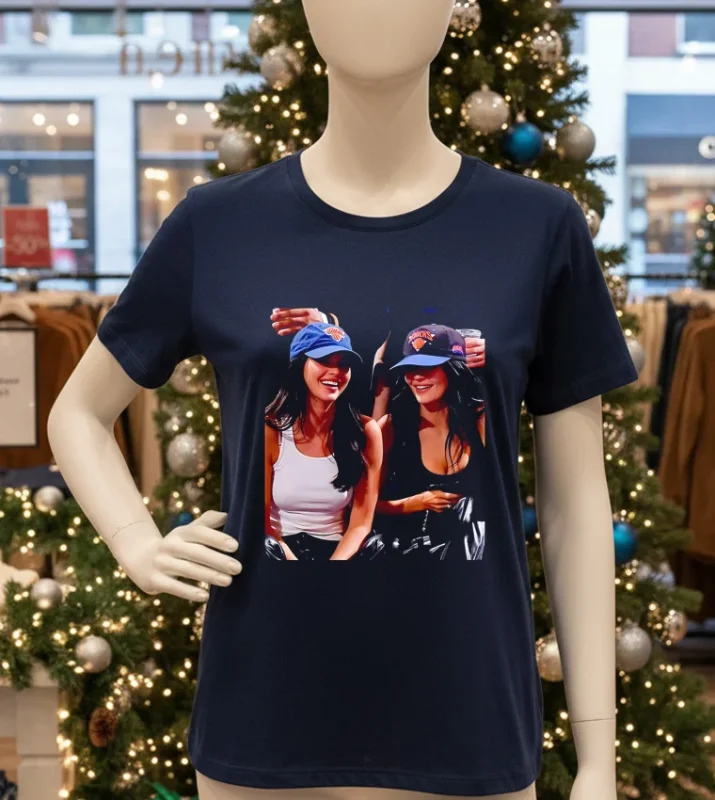 Kylie And Kendall Hat New York Knicks Photo   Navy T Shirt