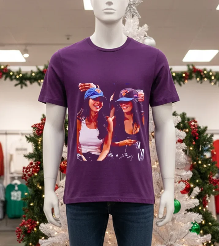 Kylie And Kendall Hat New York Knicks Photo Purple T Shirt