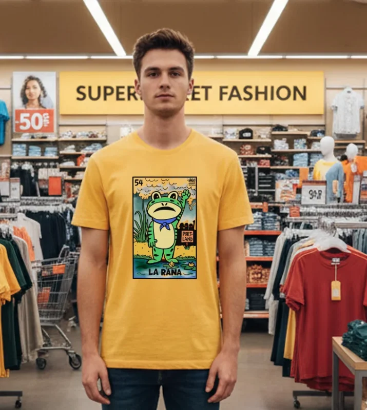 La Rana De Portland Voteria Frog Yellow T Shirt