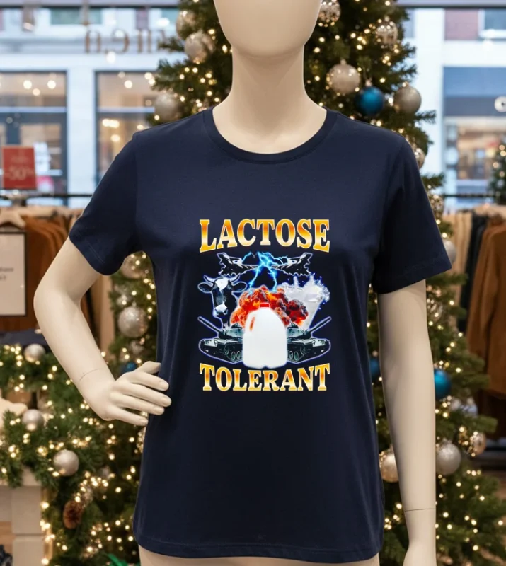 Lactose Tolerant Lightning Graphic   Navy T Shirt