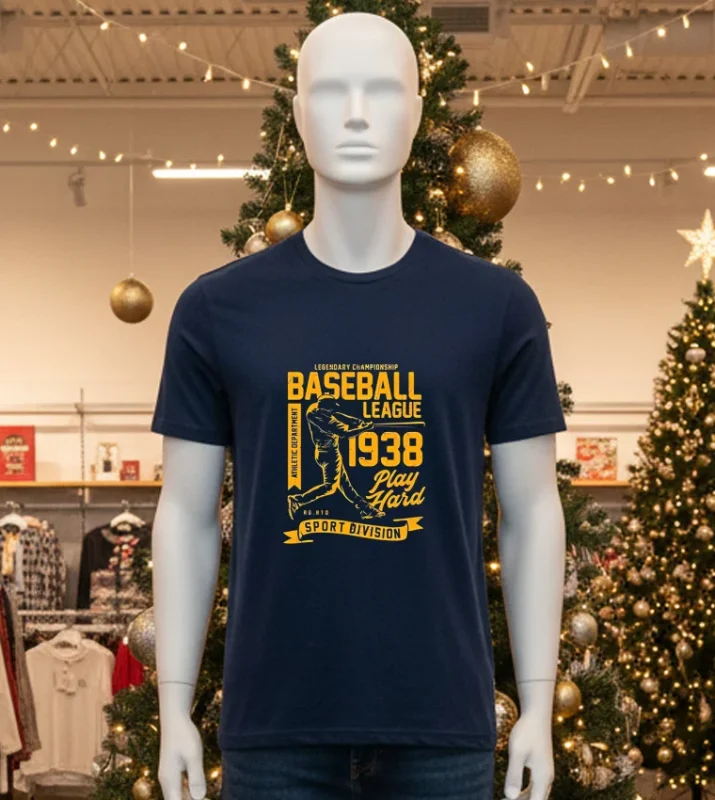 Legendary Championship Baseball Leafue 1938 Play Hard Sport Division Black T Shirt