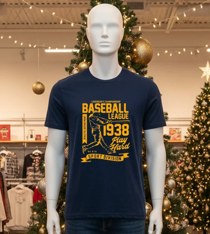 Legendary Championship Baseball League 1938 Play Hard Sport Division   Black T Shirt