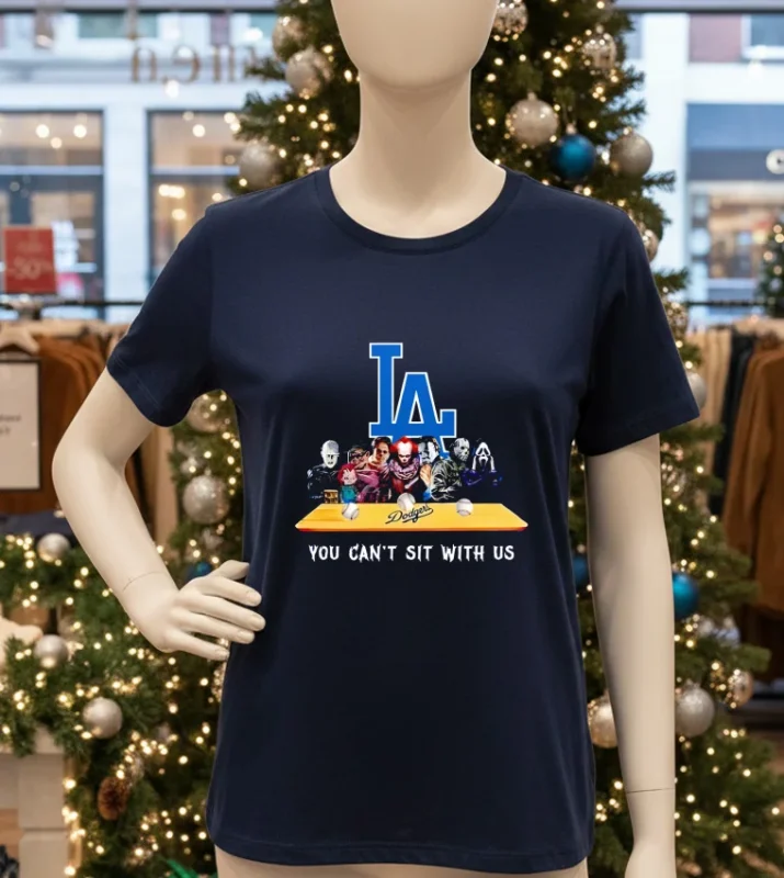 Los Angeles Dodgers You Can T Sit With Us Horror Navy T Shirt