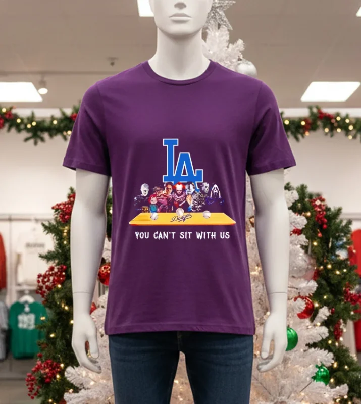 Los Angeles Dodgers You Can T Sit With Us Horror   Purple T Shirt