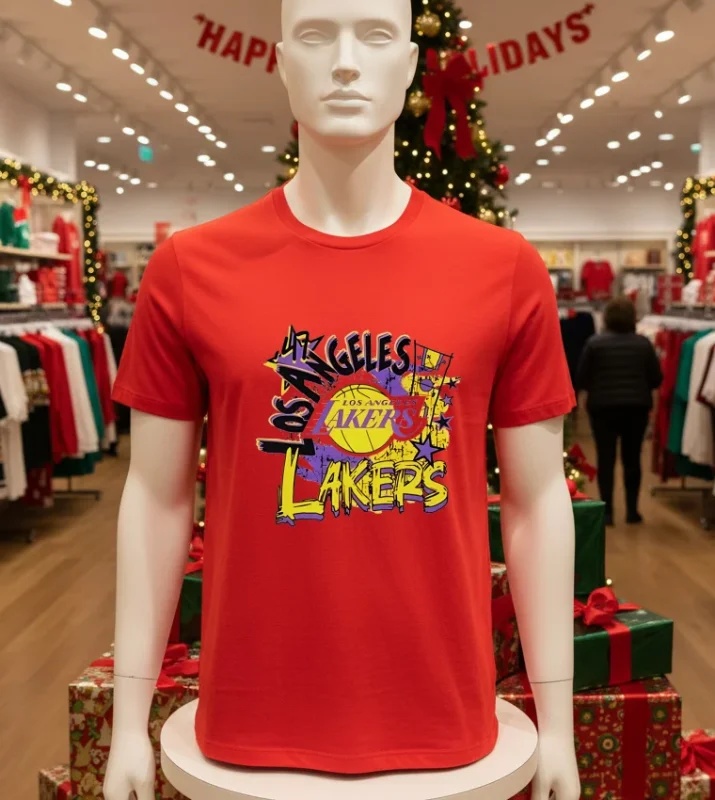 Los Angeles Lakers Play By Play   Red T Shirt