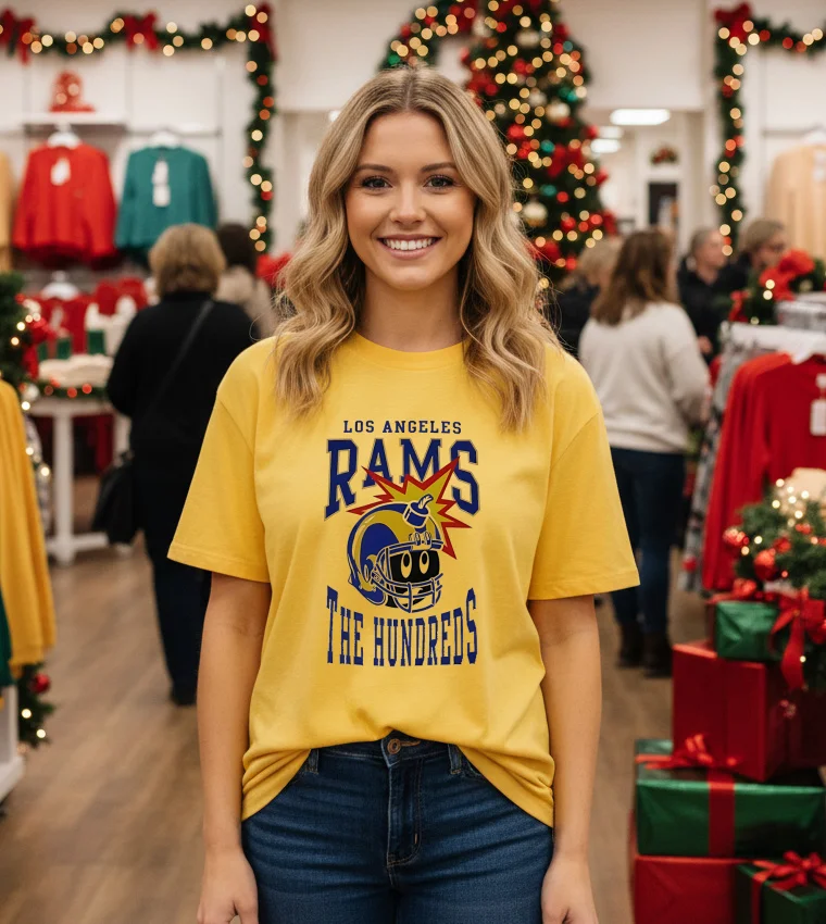 Los Angeles Rams X The Hundreds Bomb - yellow-t-shirt Los Angeles Rams X The Hundreds Bomb Yellow T Shirt