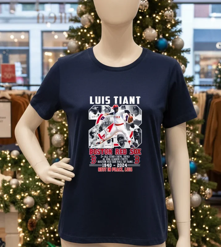 Luis Tiant X Boston Red Sox 1940 2024 Rest In Peace Luis   Navy T Shirt