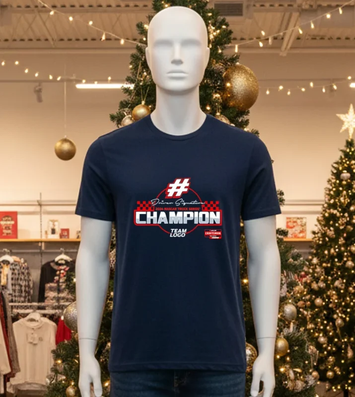Majeski Heather Charcoal 2024 Nascar Craftsman Truck Series Champion Team Logo   Black T Shirt