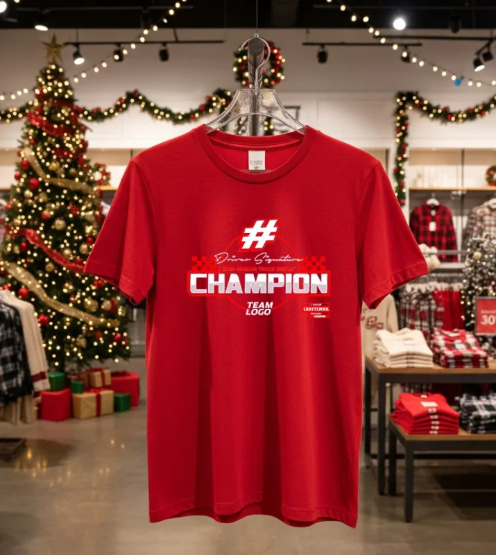 Majeski Heather Charcoal 2024 Nascar Craftsman Truck Series Champion Team Logo   Red T Shirt