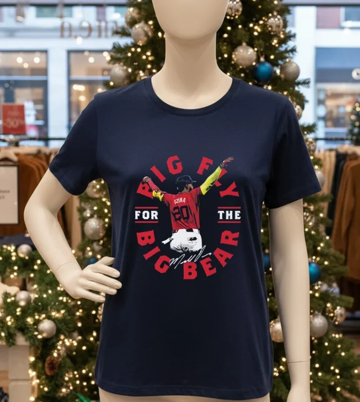 Marcell Ozuna Atlanta Baseball Marcell Ozuna Atlanta Big Fly   Navy T Shirt