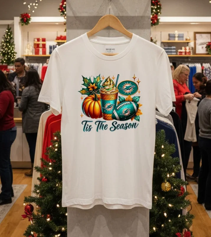 Miami Dolphins Tis The Season Halloween White T Shirt