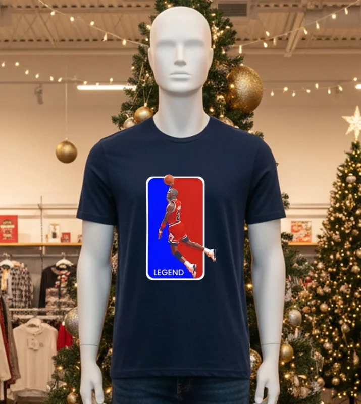 Michael Jordan Legend Logo Nba   Black T Shirt