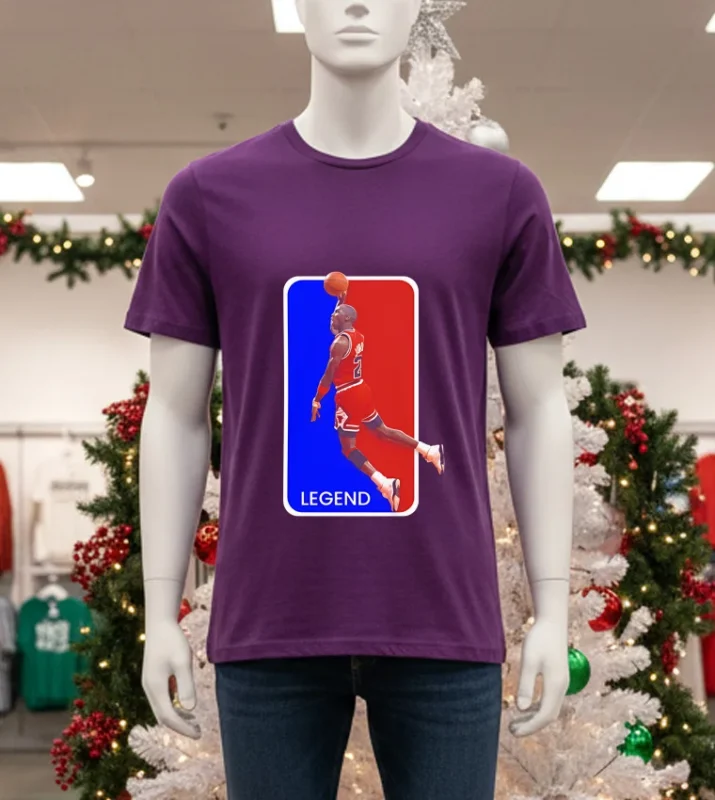 Michael Jordan Legend Logo Nba Purple T Shirt