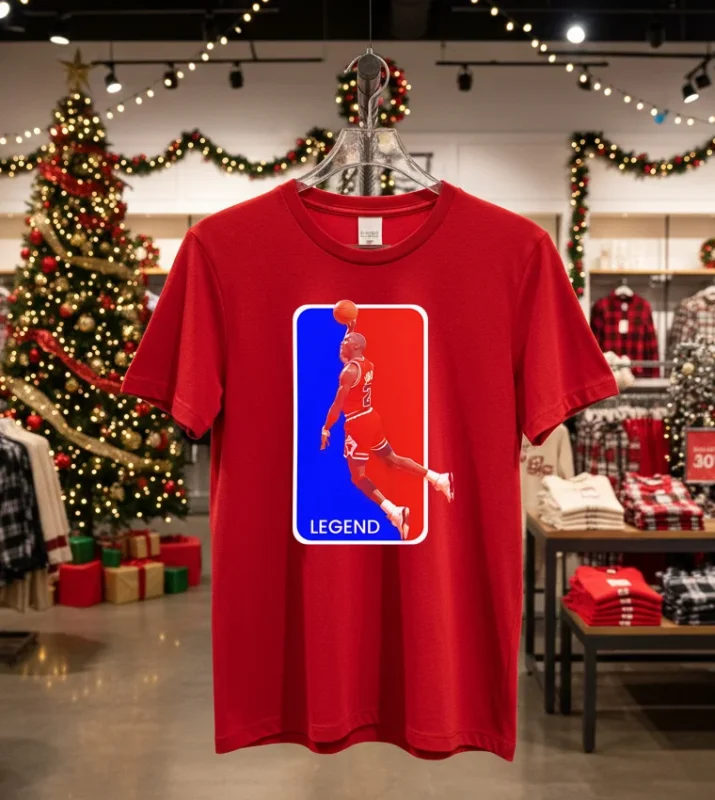 Michael Jordan Legend Logo Nba   Red T Shirt