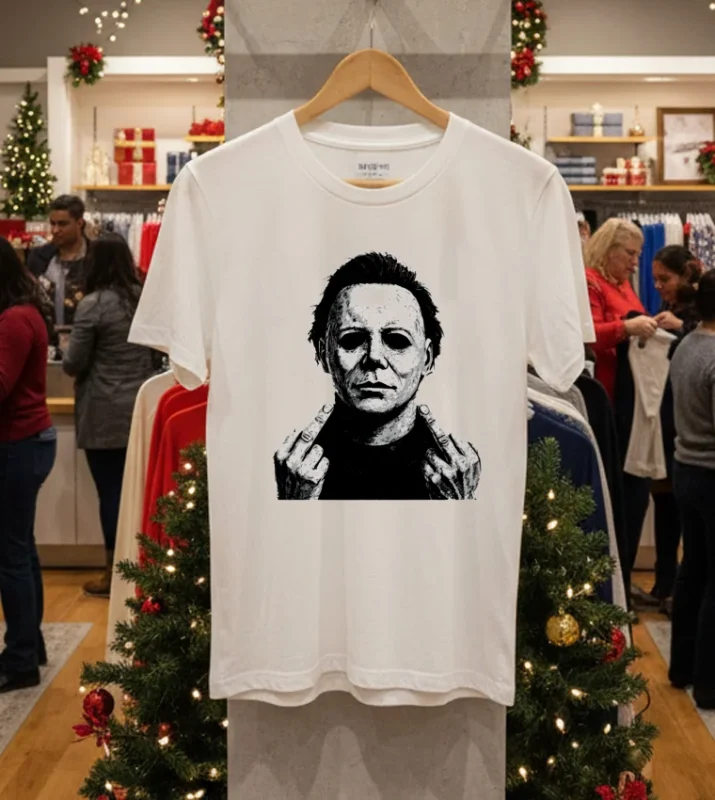 Michael Myers Fuck Halloween Vibes Vintage   White T Shirt