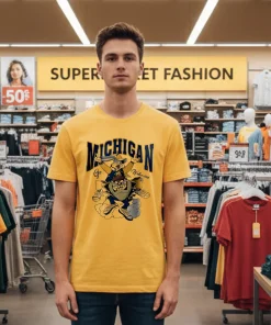 Michigan Go Wolverines Looney Tunes Bugs Bunny and Tasmanian Devil American style t-shirt