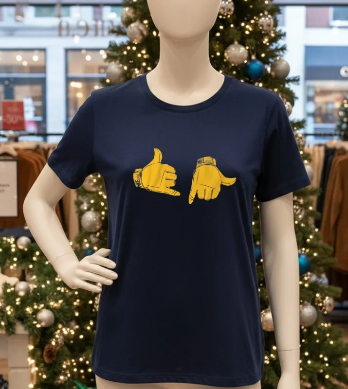 Milwaukee Baseball Call Ended Hands Navy T Shirt