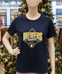 Milwaukee Brewers Baseball Diamond Big and Tall 2025 American style t-shirt