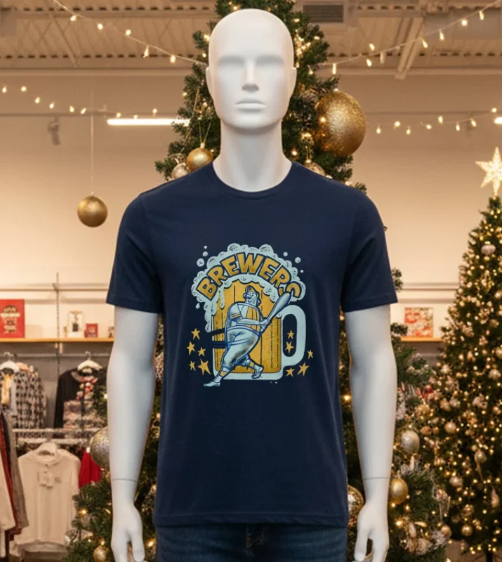 Milwaukee Brewers Black Sigma Franklin Vintange Black T Shirt