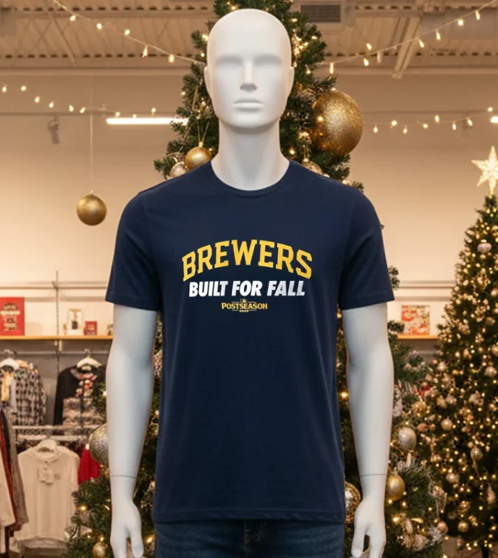 Milwaukee Brewers Built For Fall 2025 Mlb   Black T Shirt