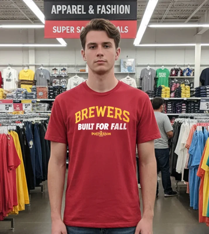 Milwaukee Brewers Built For Fall 2025 Mlb   Red T Shirt