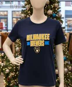 Milwaukee Brewers Fanatics Close Victory 2025   Navy T Shirt