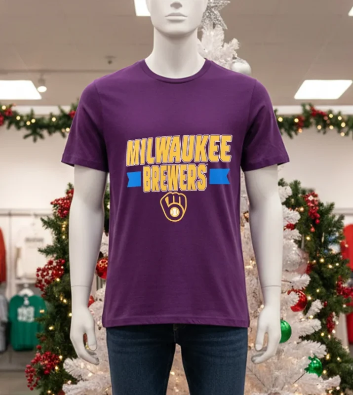 Milwaukee Brewers Fanatics Close Victory 2025 Purple T Shirt