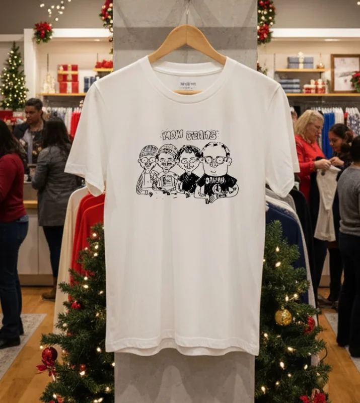 Mom Jeans Drawing Of The Band 2025 White T Shirt