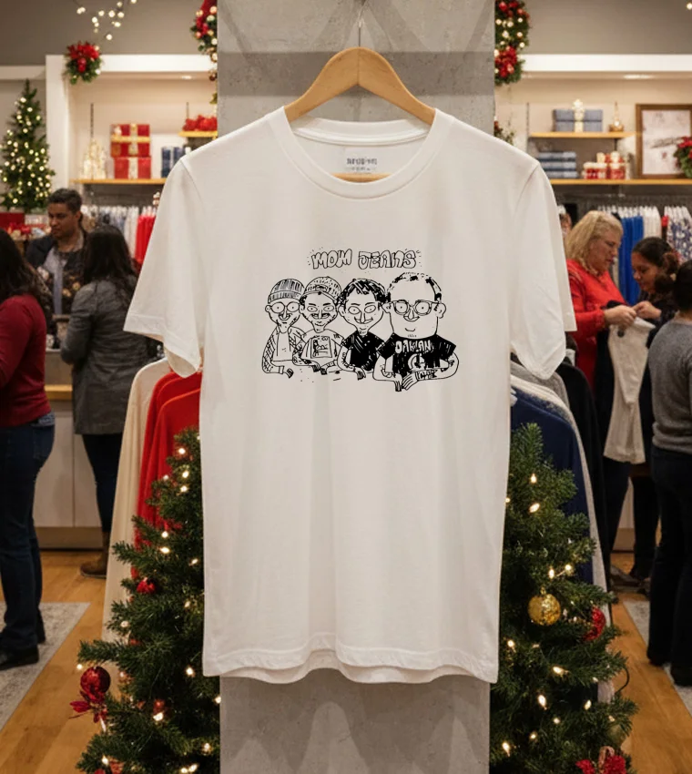 Mom Jeans Drawing Of The Band 2025 - white-t-shirt Mom Jeans Drawing Of The Band 2025 White T Shirt