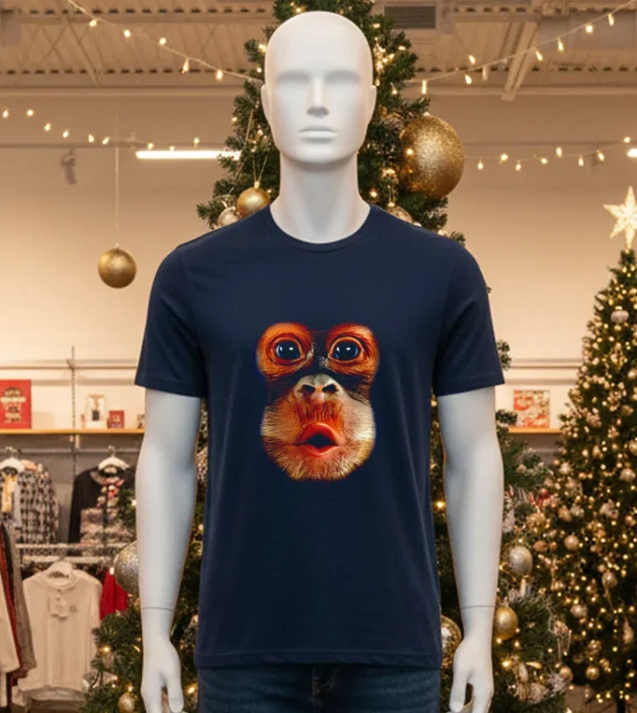 Monkey Meme Black T Shirt