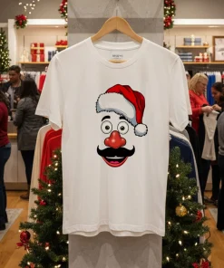Mr Potato Head Style Christmas T   White T Shirt
