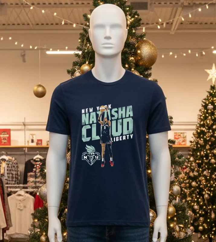 Natasha Cloud New York Liberty Slant Black T Shirt