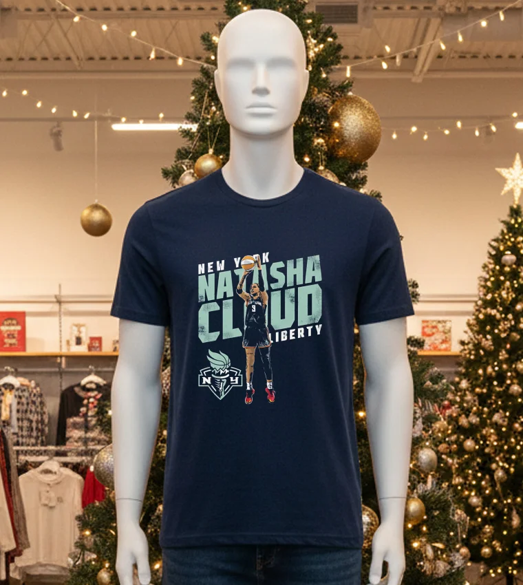 Natasha Cloud New York Liberty Slant - black-t-shirt Natasha Cloud New York Liberty Slant Black T Shirt