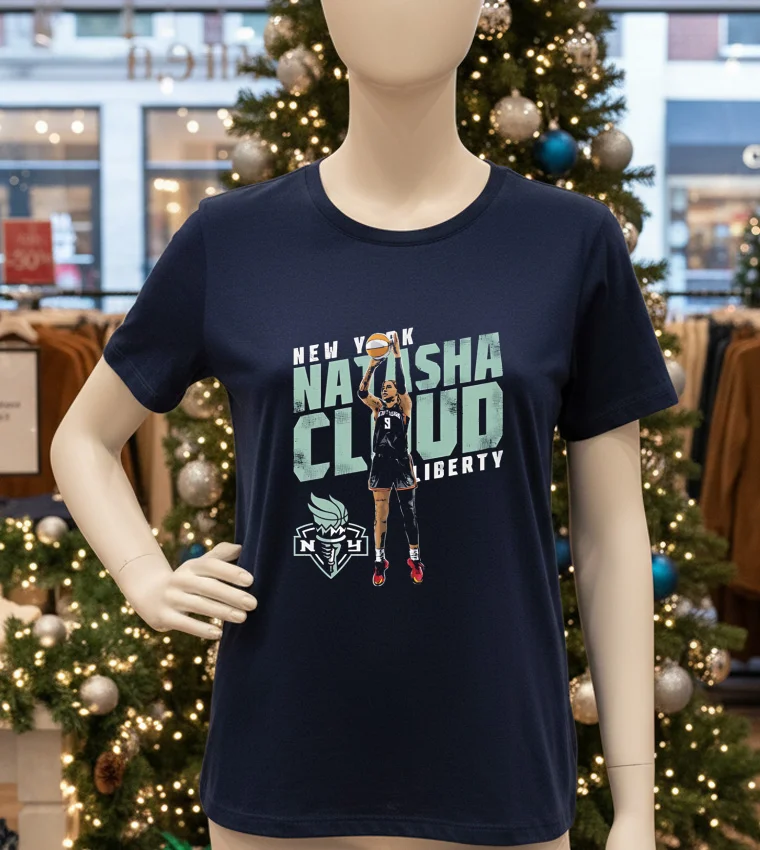 Natasha Cloud New York Liberty Slant - navy-t-shirt Natasha Cloud New York Liberty Slant Navy T Shirt