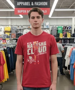 Natasha Cloud New York Liberty Slant   Red T Shirt