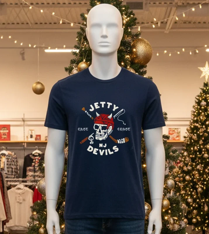 New Jersey Devils Boards & Blades Jetty Special Skull   Black T Shirt