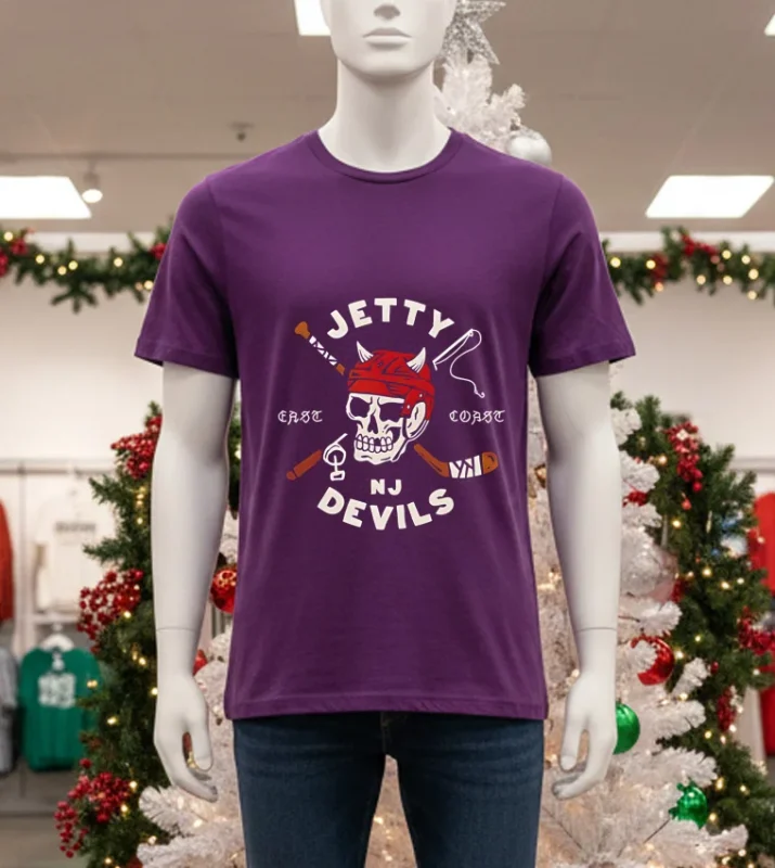 New Jersey Devils Boards & Blades Jetty Special Skull   Purple T Shirt