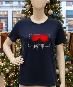 Nosferatu Castle Mineral Wash Sunset   Navy T Shirt