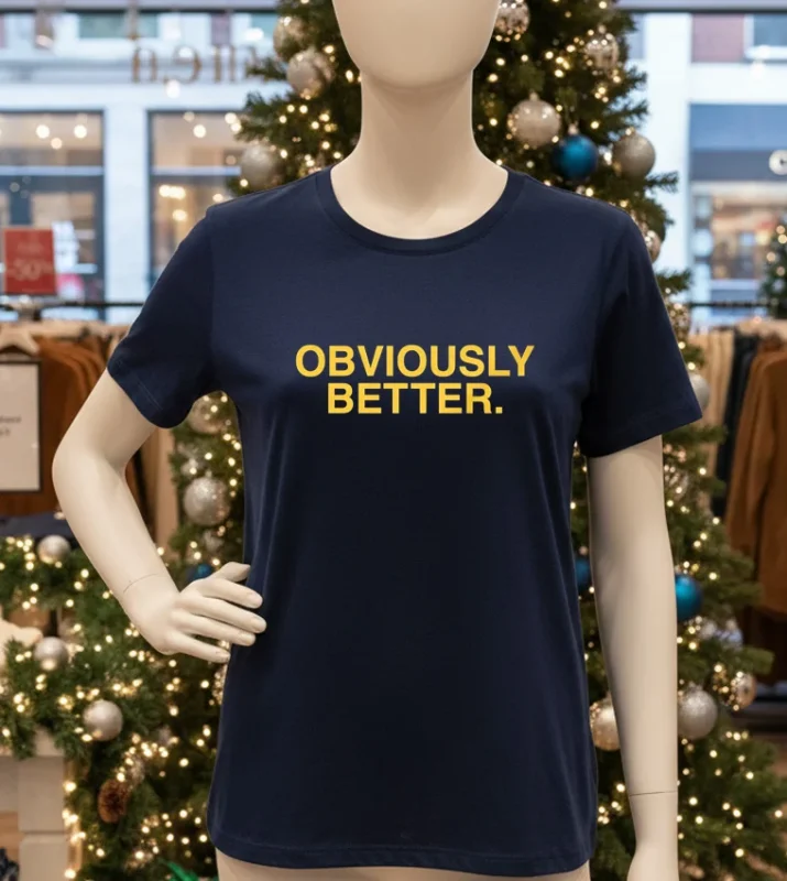 Obviously Better Text Navy T Shirt
