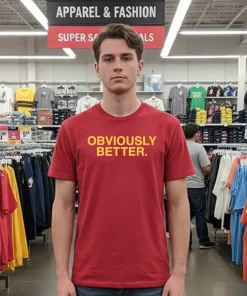 Obviously Better Text   Red T Shirt