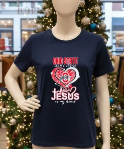 Ohio State In My Veins Jesus In My Heart American style t-shirt