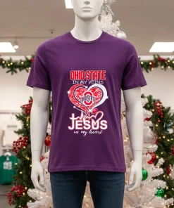 Ohio State In My Veins Jesus In My Heart American style t-shirt