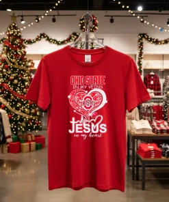 Ohio State In My Veins Jesus In My Heart American style t-shirt