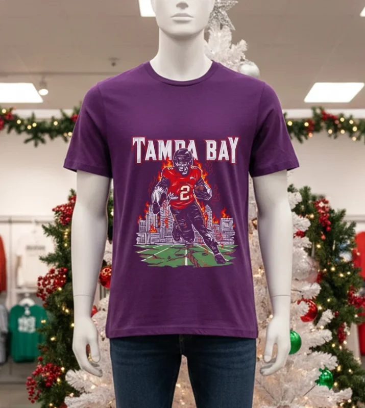 Phenom Gallery Tom Brady Tampa Bay Buccaneers Serigraph Purple T Shirt
