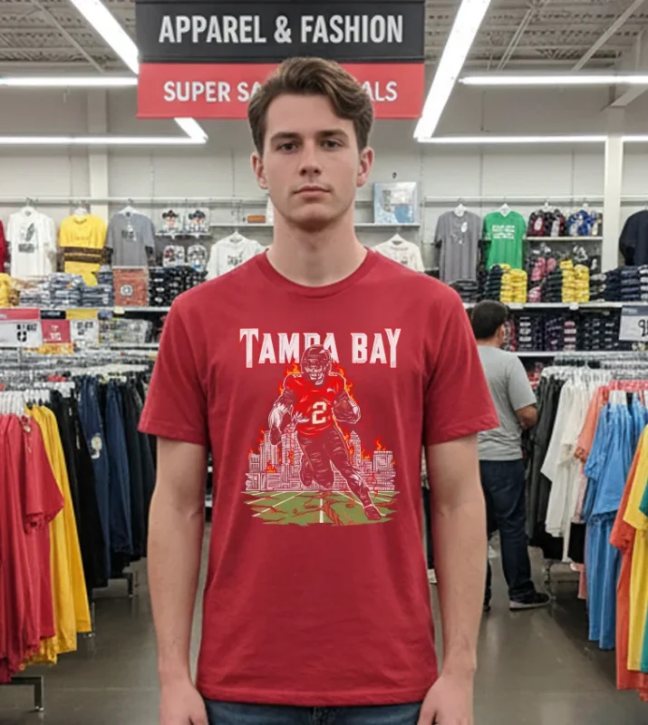 Phenom Gallery Tom Brady Tampa Bay Buccaneers Serigraph   Red T Shirt