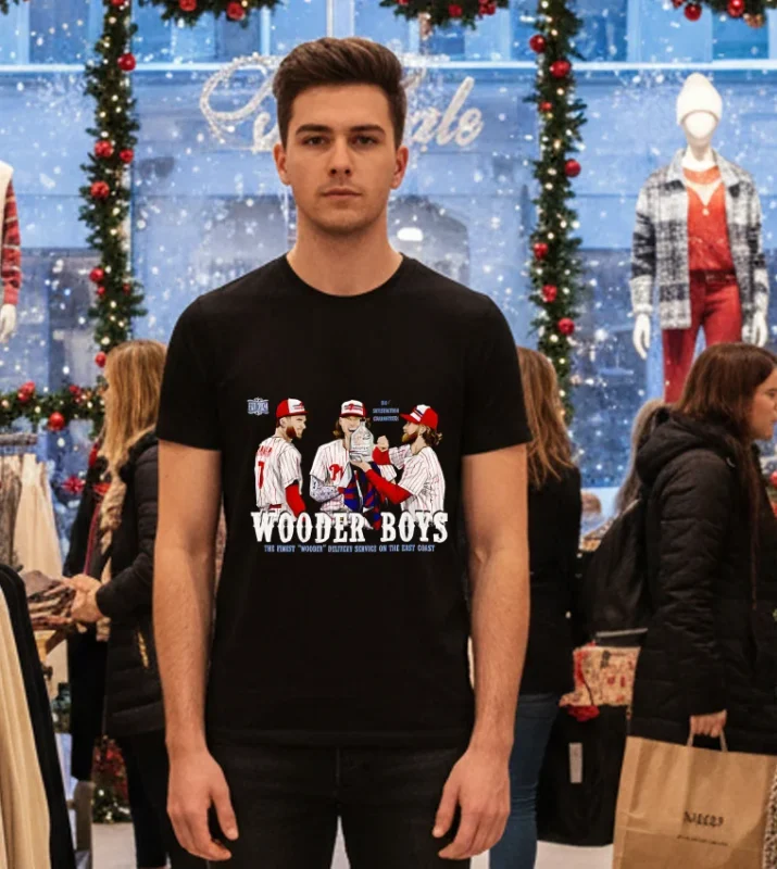 Philadelphia Baseball Wooder Boys T   Black T Shirt