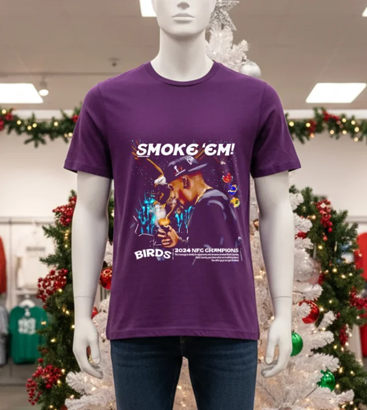 Philadelphia Football Champs Smoke Em Bird T   Purple T Shirt