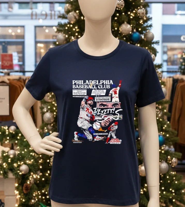Philadelphia Phillies Baseball Club Schwarbomb Super Slugger Graphic T Navy T Shirt