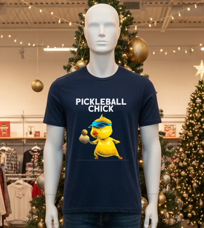 Pickle Ball Chick Player Black T Shirt